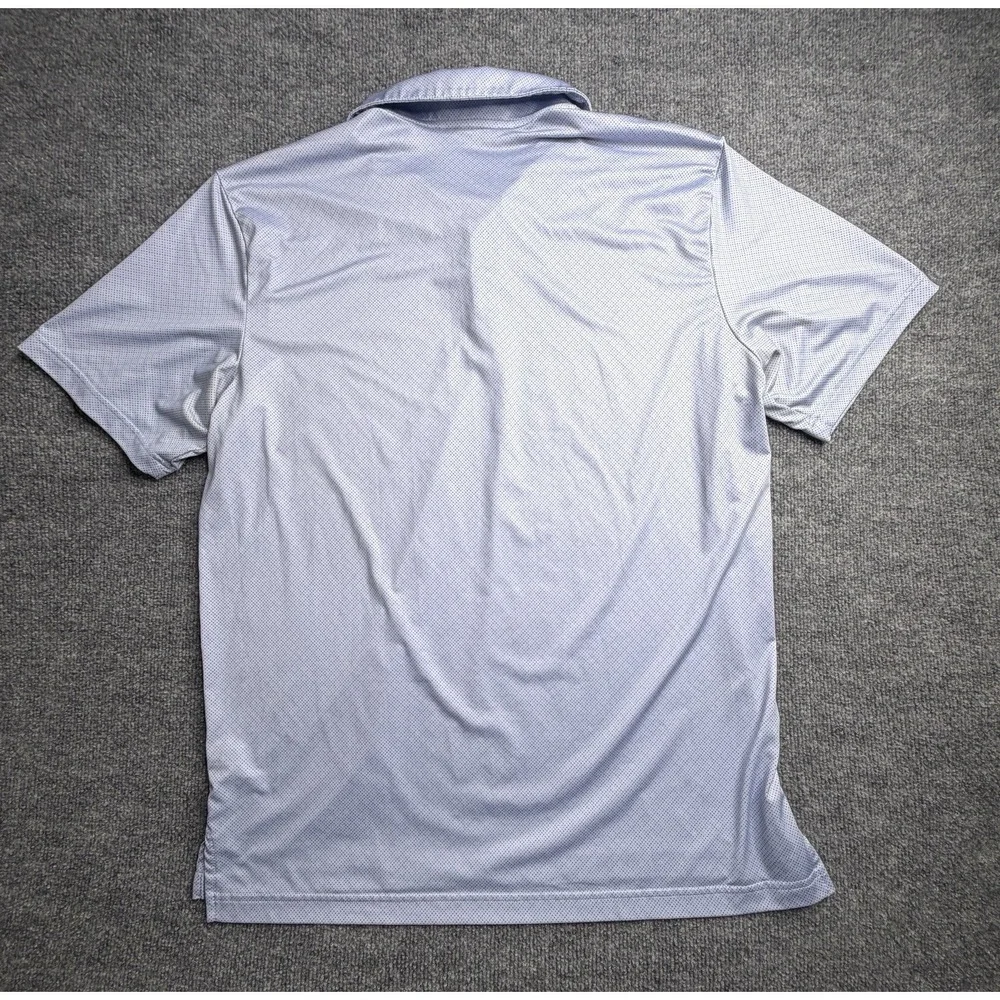 Adidas Golf Mens Performance ULT Polo Large Geometric Dot Print Athleisure Blue